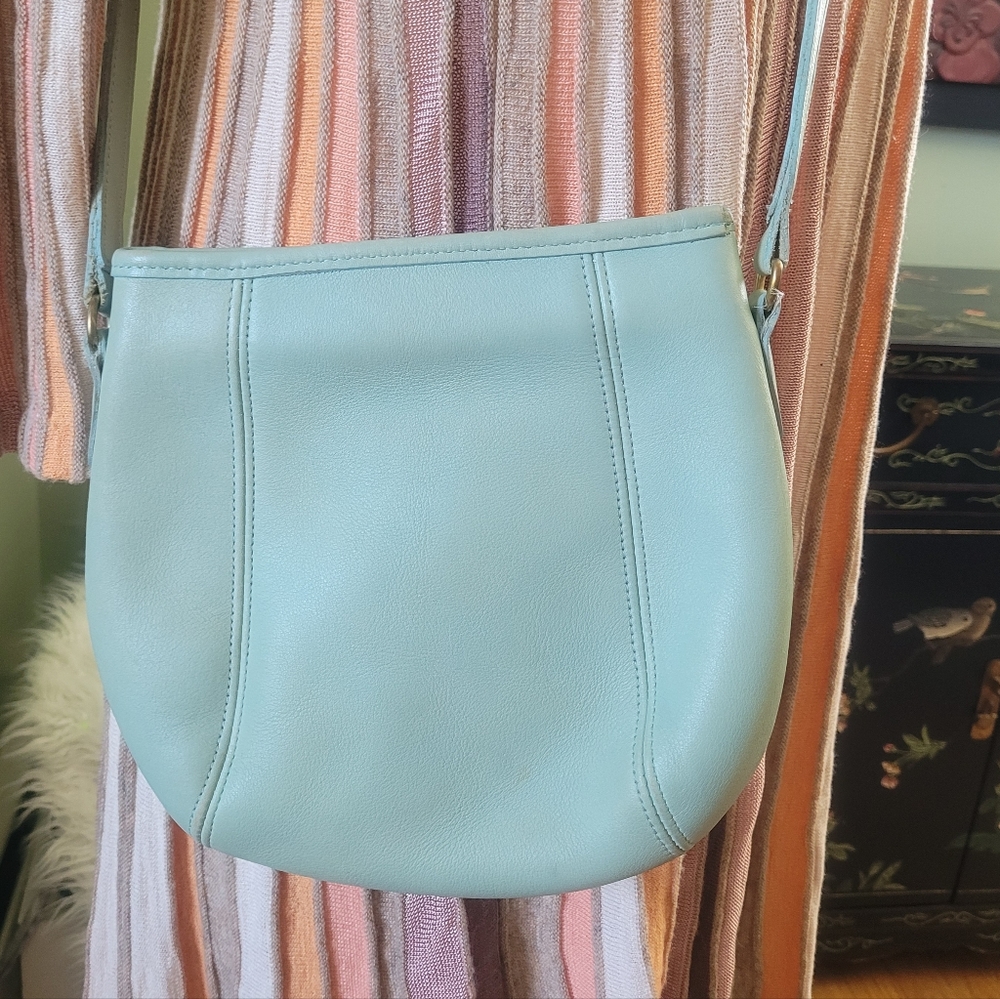 Authentic Rare Coach 9990 small blue crossbody bag